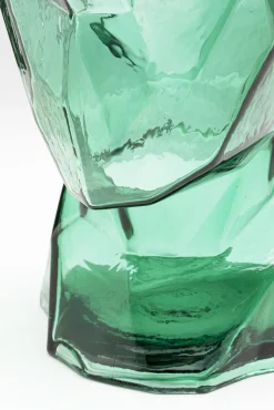 Clearance KARE Design Wazon szklany zielony nowoczesny motyw twarzy 24x30 cm - KARE