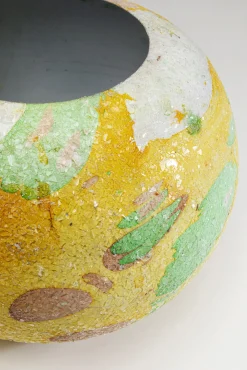 New KARE Design Wazon żółty stal i szklana mozaika Ø30x23 cm - KARE