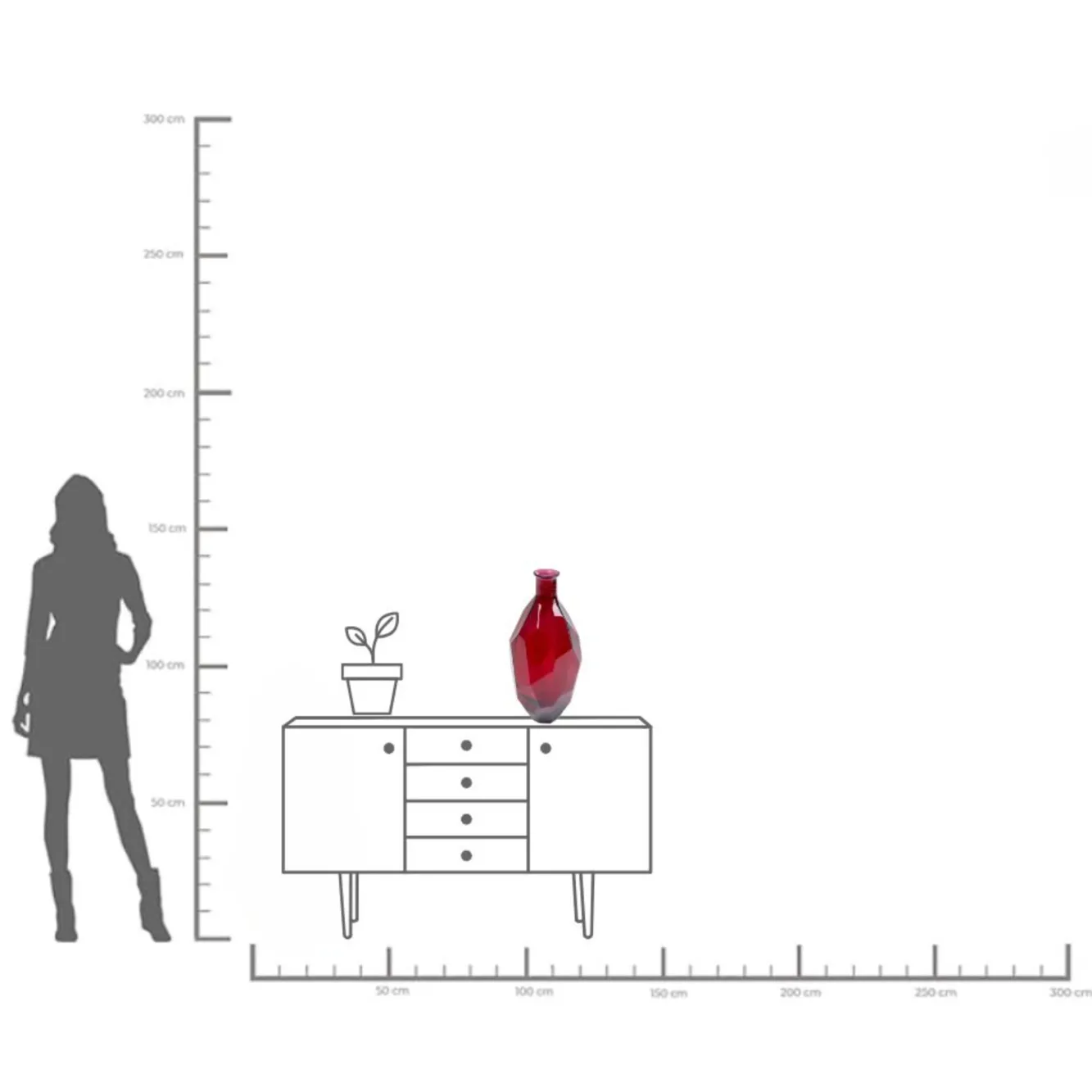 Hot KARE Design Wazon wysoki ze szkła z recyklingu różowy 20x59 cm - KARE