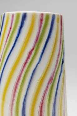 Fashion KARE Design Wazon z kamionki kolorowe wzory ręczne wykonanie Ø17x32 cm - KARE