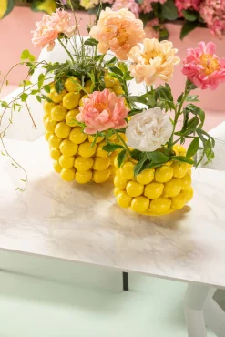 Outlet KARE Design Wazon z porcelany żółty cytryny Ø26x19 cm - KARE