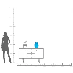 Outlet KARE Design Wazon ze szkła z recyklingu niebieski 22x35 cm - KARE