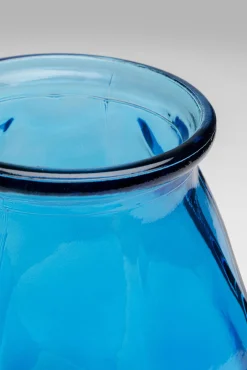Outlet KARE Design Wazon ze szkła z recyklingu niebieski 22x35 cm - KARE