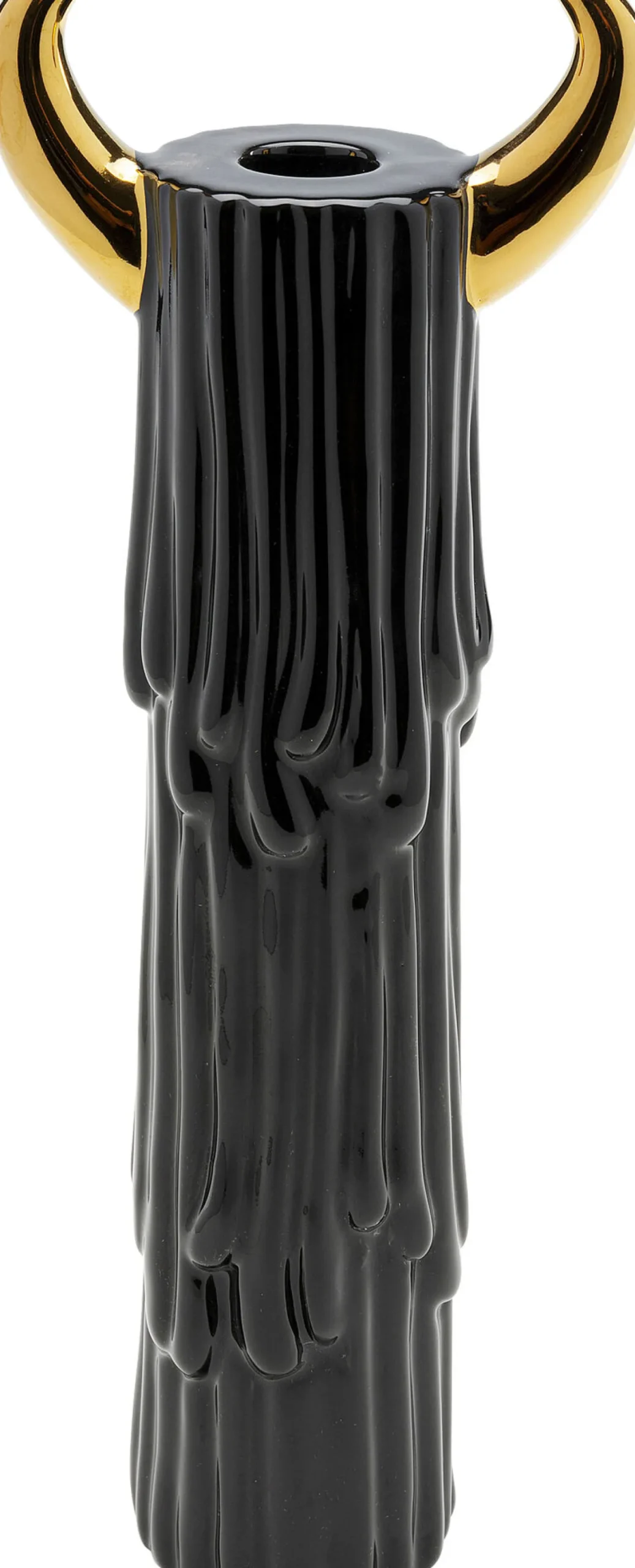 Fashion KARE Design Świecznik ceramiczny czarno-złoty na 1 świecę 30 cm - KARE