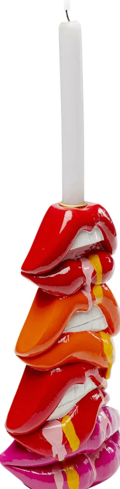 Hot KARE Design Świecznik kolorowy nowoczesny usta 17x30 cm - KARE
