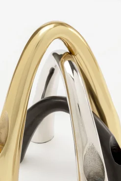 Sale KARE Design Świecznik podwójny z aluminium złoty 23x25 cm - KARE