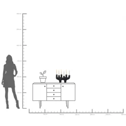 Sale KARE Design Świecznik 6Stickers 47x26 cm aluminium czarny - KARE