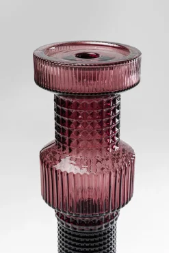 New KARE Design Świecznik szklany szaro-różowy Ø12x49 cm - KARE