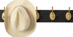 Outlet KARE Design Wieszak ścienny czarne drewno jodłowe i stal złota 60 cm - KARE