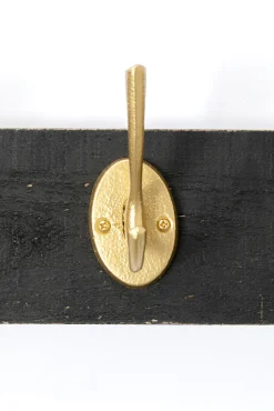 Outlet KARE Design Wieszak ścienny czarne drewno jodłowe i stal złota 60 cm - KARE