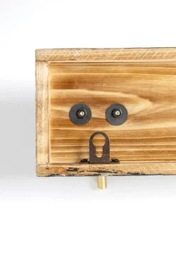 Outlet KARE Design Wieszak ścienny czarne drewno jodłowe i stal złota 60 cm - KARE