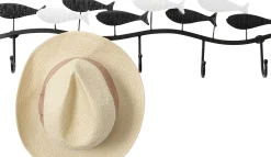 Hot KARE Design Wieszak ścienny czarno-biały stalowy ryby 62x18 cm - KARE