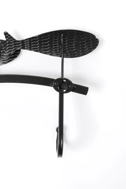 Hot KARE Design Wieszak ścienny czarno-biały stalowy ryby 62x18 cm - KARE