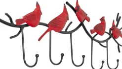 Fashion KARE Design Wieszak ścienny czarny stalowy czerwone papugi 72 cm - KARE