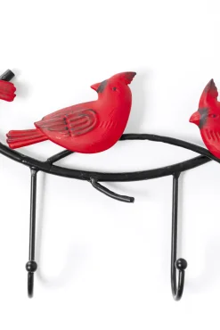 Fashion KARE Design Wieszak ścienny czarny stalowy czerwone papugi 72 cm - KARE