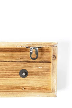 Fashion KARE Design Wieszak ścienny drewno jodłowe białe postarzane  i złota stal 75 cm - KARE