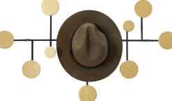 Online KARE Design Wieszak ścienny stalowy czarny haczyki złote 79x46 cm - KARE