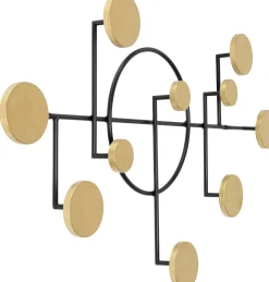 Online KARE Design Wieszak ścienny stalowy czarny haczyki złote 79x46 cm - KARE