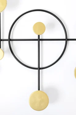 Online KARE Design Wieszak ścienny stalowy czarny haczyki złote 79x46 cm - KARE