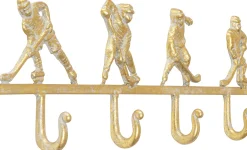 Outlet KARE Design Wieszak ścienny stalowy złoty motyw sportowy hokej 48x16 cm - KARE