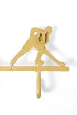 Outlet KARE Design Wieszak ścienny stalowy złoty motyw sportowy hokej 48x16 cm - KARE