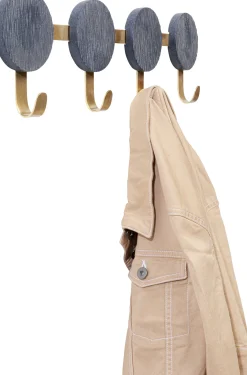 Best KARE Design Wieszak ścienny z 4 haczykami szaro-złoty 55 cm - KARE