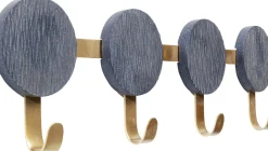 Best KARE Design Wieszak ścienny z 4 haczykami szaro-złoty 55 cm - KARE