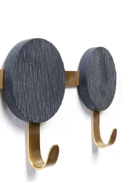 Best KARE Design Wieszak ścienny z 4 haczykami szaro-złoty 55 cm - KARE