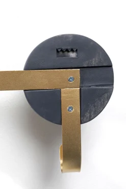 Best KARE Design Wieszak ścienny z 4 haczykami szaro-złoty 55 cm - KARE