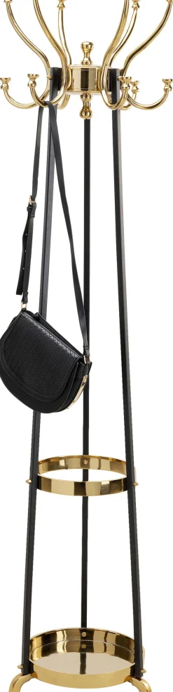 Clearance KARE Design Wieszak stojący Luna 39x166 cm czarno-złoty - KARE