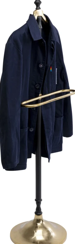 Outlet KARE Design Wieszak stojący na garnitur czarno-złoty stal i aluminium 130 cm - KARE