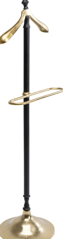Outlet KARE Design Wieszak stojący na garnitur czarno-złoty stal i aluminium 130 cm - KARE