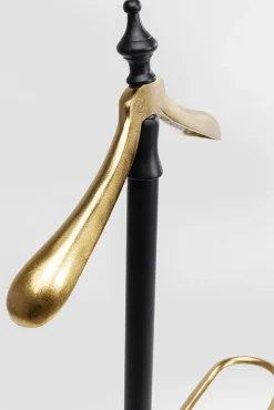 Outlet KARE Design Wieszak stojący na garnitur czarno-złoty stal i aluminium 130 cm - KARE