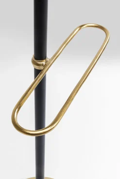 Outlet KARE Design Wieszak stojący na garnitur czarno-złoty stal i aluminium 130 cm - KARE