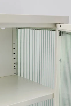 Sale KARE Design Witryna 1-drzwiowa biała stal i szkło 50x150 cm - KARE