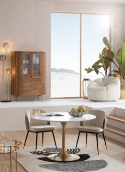 Outlet KARE Design Witryna Grace 100x145 cm drewno mango - blat marmur - KARE