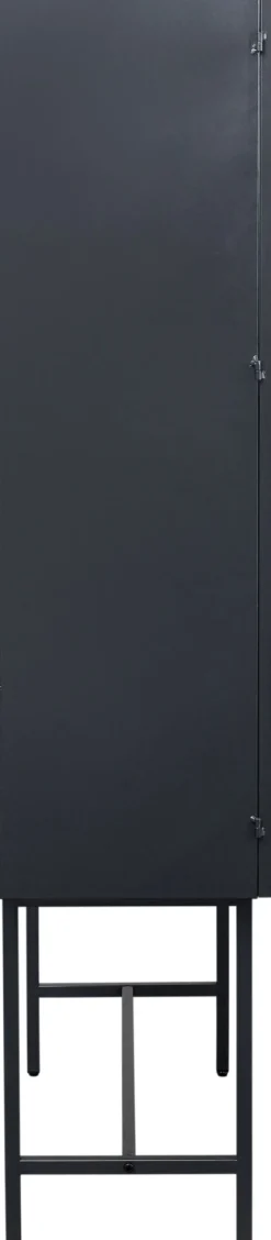 Fashion KARE Design Witryna loft czarna stalowa front szkło ryflowane 90x170 cm - KARE