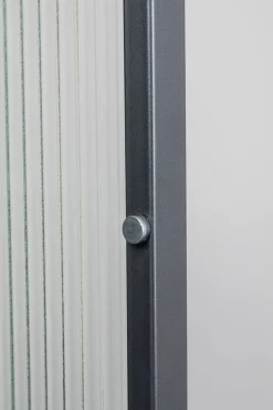 Fashion KARE Design Witryna loft czarna stalowa front szkło ryflowane 90x170 cm - KARE