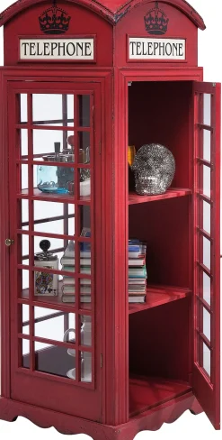 New KARE Design Witryna London Telephone 140x53 cm czerwona - KARE