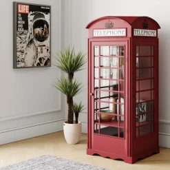 New KARE Design Witryna London Telephone 140x53 cm czerwona - KARE