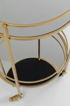 New KARE Design Wózek barowy Emilia 57x78 cm złoty - półki lustrzane - KARE