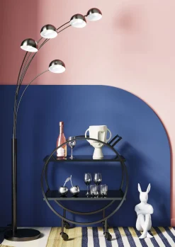 Outlet KARE Design Wózek barowy Loft 74x85 cm czarny półki szklane - KARE