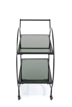 Outlet KARE Design Wózek barowy Loft 74x85 cm czarny półki szklane - KARE