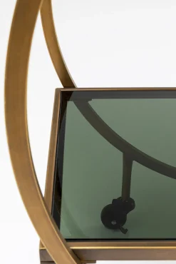 Online KARE Design Wózek barowy Loft 74x85 cm mosiężny półki szklane - KARE