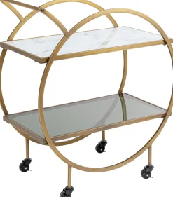 Online KARE Design Wózek barowy Loft 74x85 cm mosiężny półki szklane - KARE