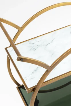 Online KARE Design Wózek barowy Loft 74x85 cm mosiężny półki szklane - KARE