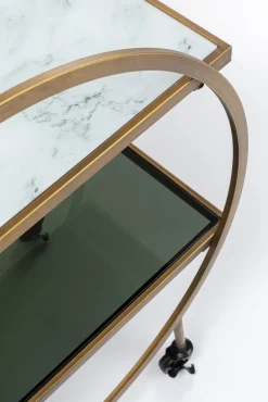 Online KARE Design Wózek barowy Loft 74x85 cm mosiężny półki szklane - KARE