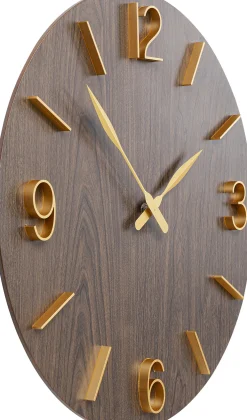 Best KARE Design Zegar Bruno Ø50 cm brązowo-złoty - KARE
