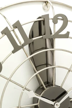 New KARE Design Zegar ścienny Fan Blade Ø61 srebrny - KARE