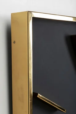 Fashion KARE Design Zegar ścienny kwadratowy czarno-złoty 92x92 cm - KARE